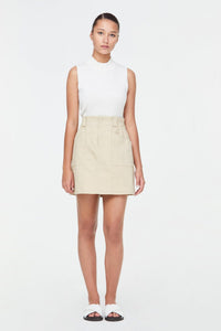 10245 Elasticated A Line Skirt Beige