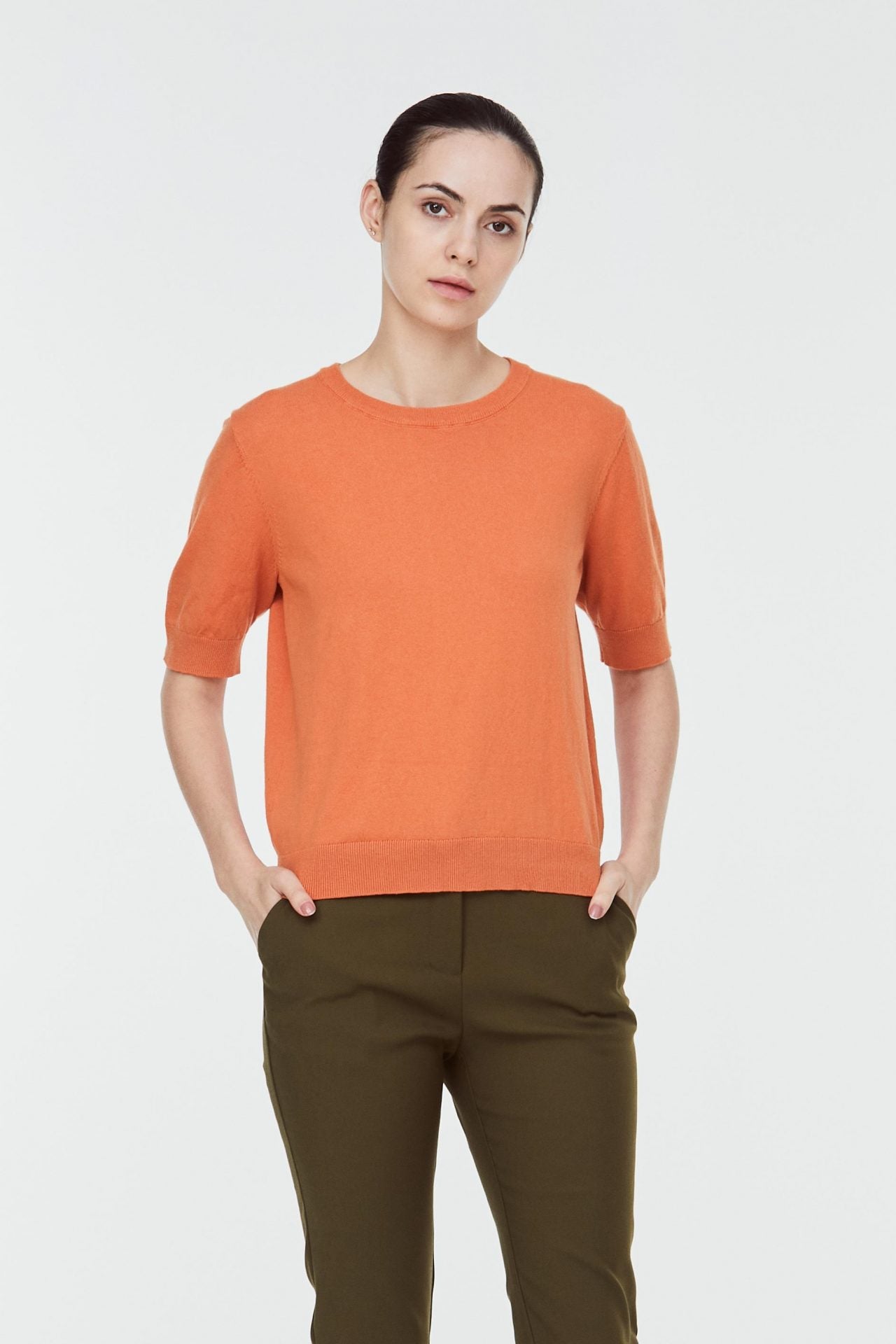 10272 KNITTED BLOUSE ORANGE