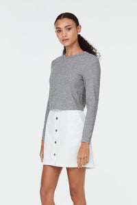 10281 KNITTED LONG SLEEVE TOP HUE GREY