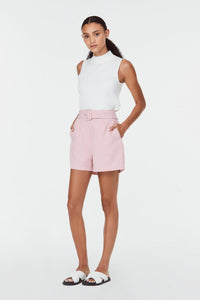 10291 BELTED HIGH WAIST SHORTS PINK
