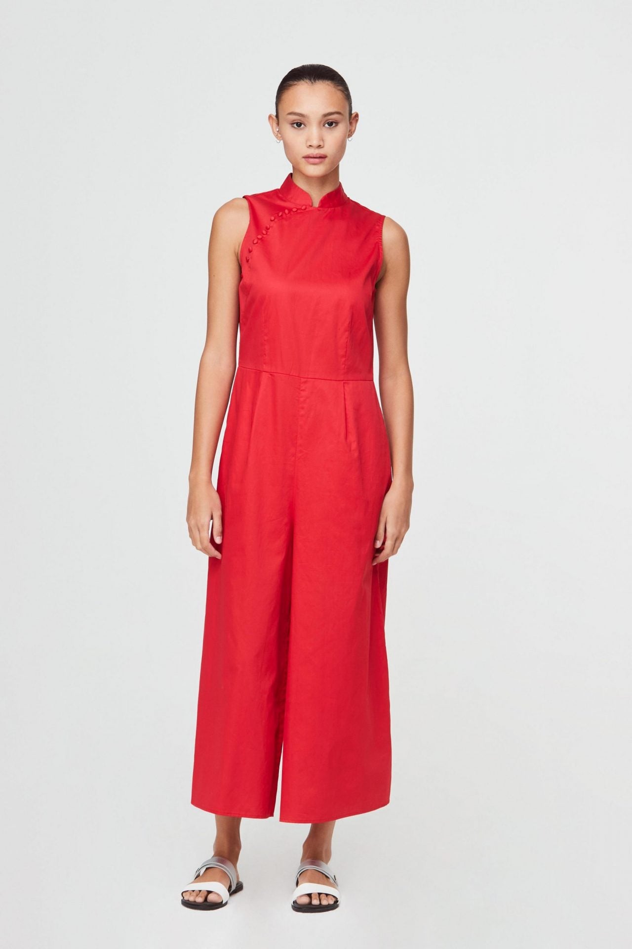 Mandarin store collar jumpsuit