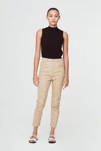 10311 KHAKI TAPPERED CUT DENIM PANTS