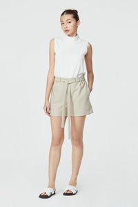 10339 BEIGE WIDE-LEGGED SHORTS