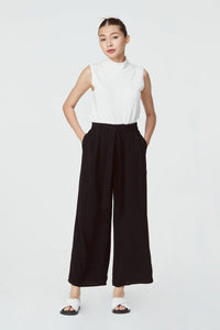 10345 BLACK ELASTICATED SELF-TIE CULOTTES
