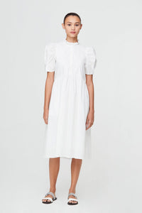 10364 CREAM RUFFLED COLLAR A-LINE DRESS