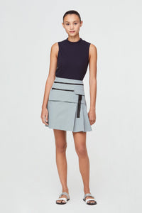 10451 GREY PLEATED PANEL SKIRT