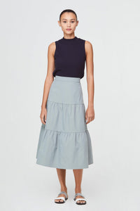 10479 GREY TRIPLE TIERED A-LINE SKIRT