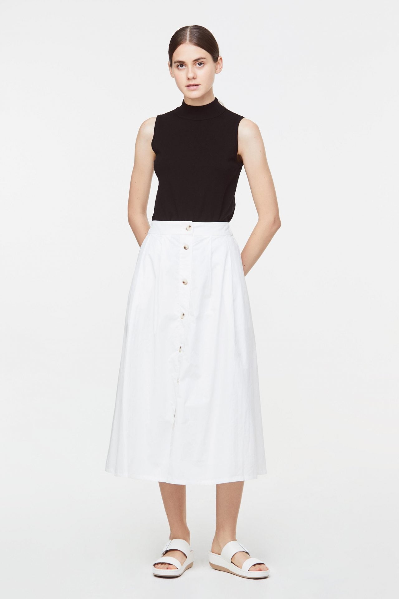 Button down clearance a line skirt