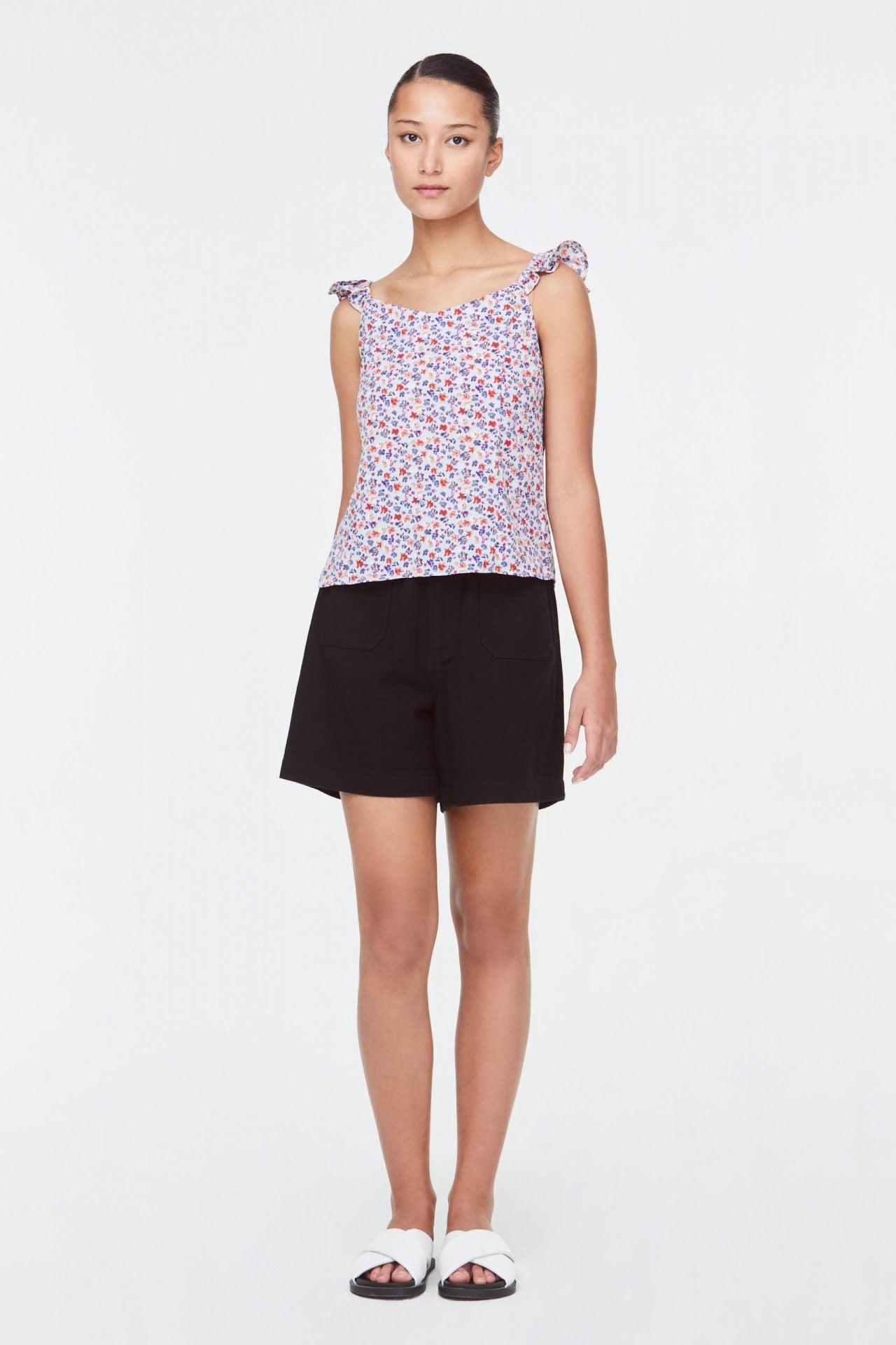 10491 Ruffle Sleeve Blouse Sky Blue