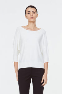 10527 Magyar Knit Blouse Cream