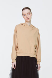 10564 Khaki Oversized Hooded Sweatshirt