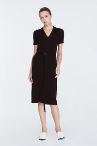 10708 BLACK KNIT SHIFT DRESS