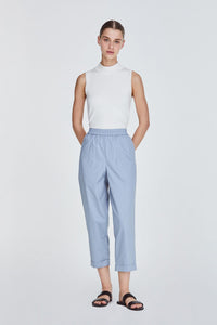 10737 GREY BLUE BASIC ELASTICATED TROUSERS