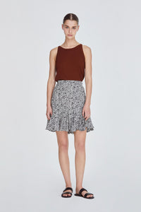 10814 PATTERN ELASTICATED RUFFLE HEM SKIRT