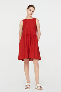 10890 SBG20243I-A TANGERINE SLEEVELESS A LINE SKATER DRESS