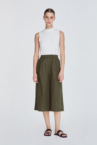 10893 ARMY GREEN BASIC ELASTICATED CULOTTES