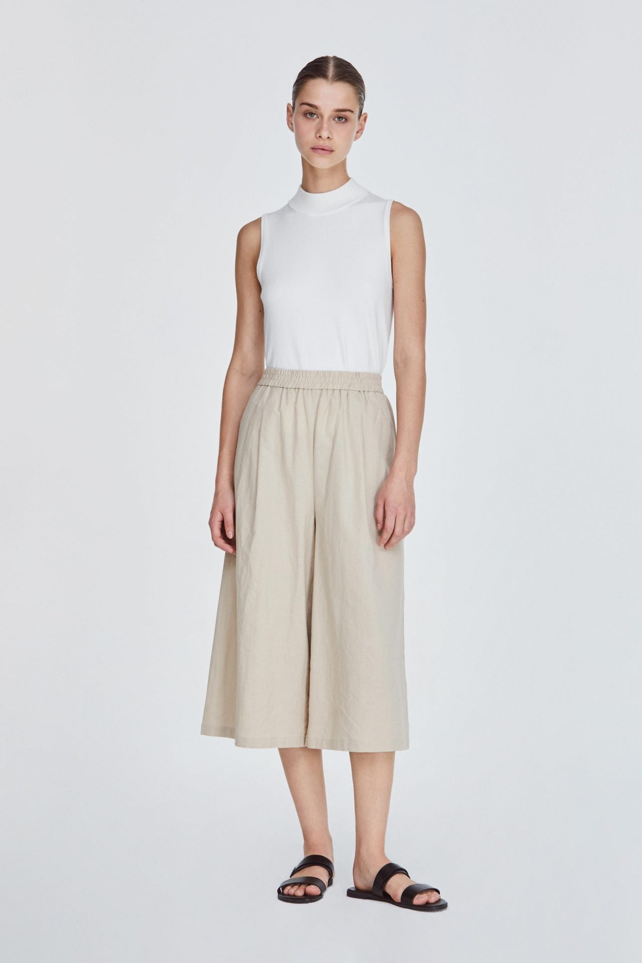 10893 SAND BASIC ELASTICATED CULOTTES