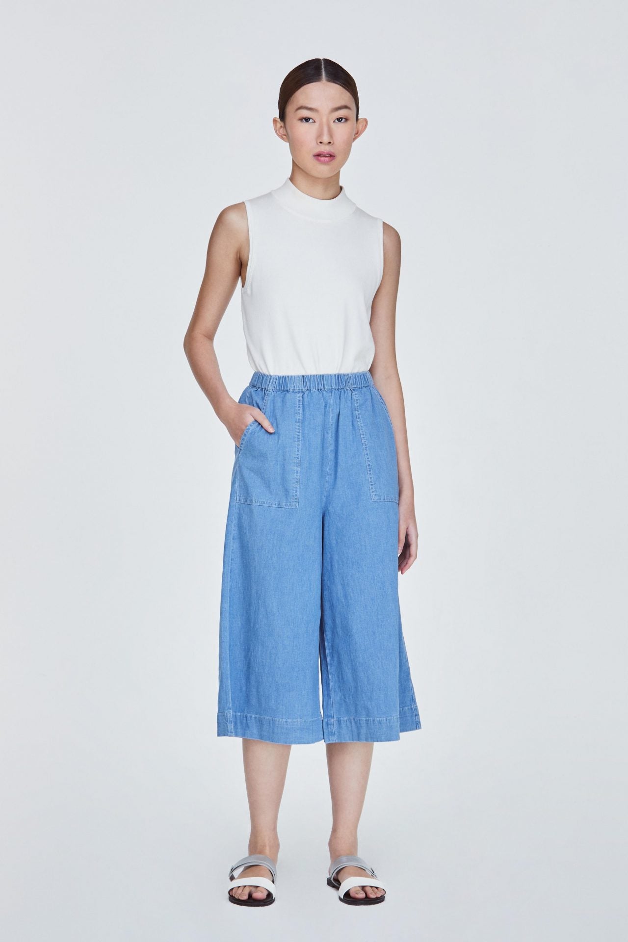 10896 LIGHT DENIM CULOTTES