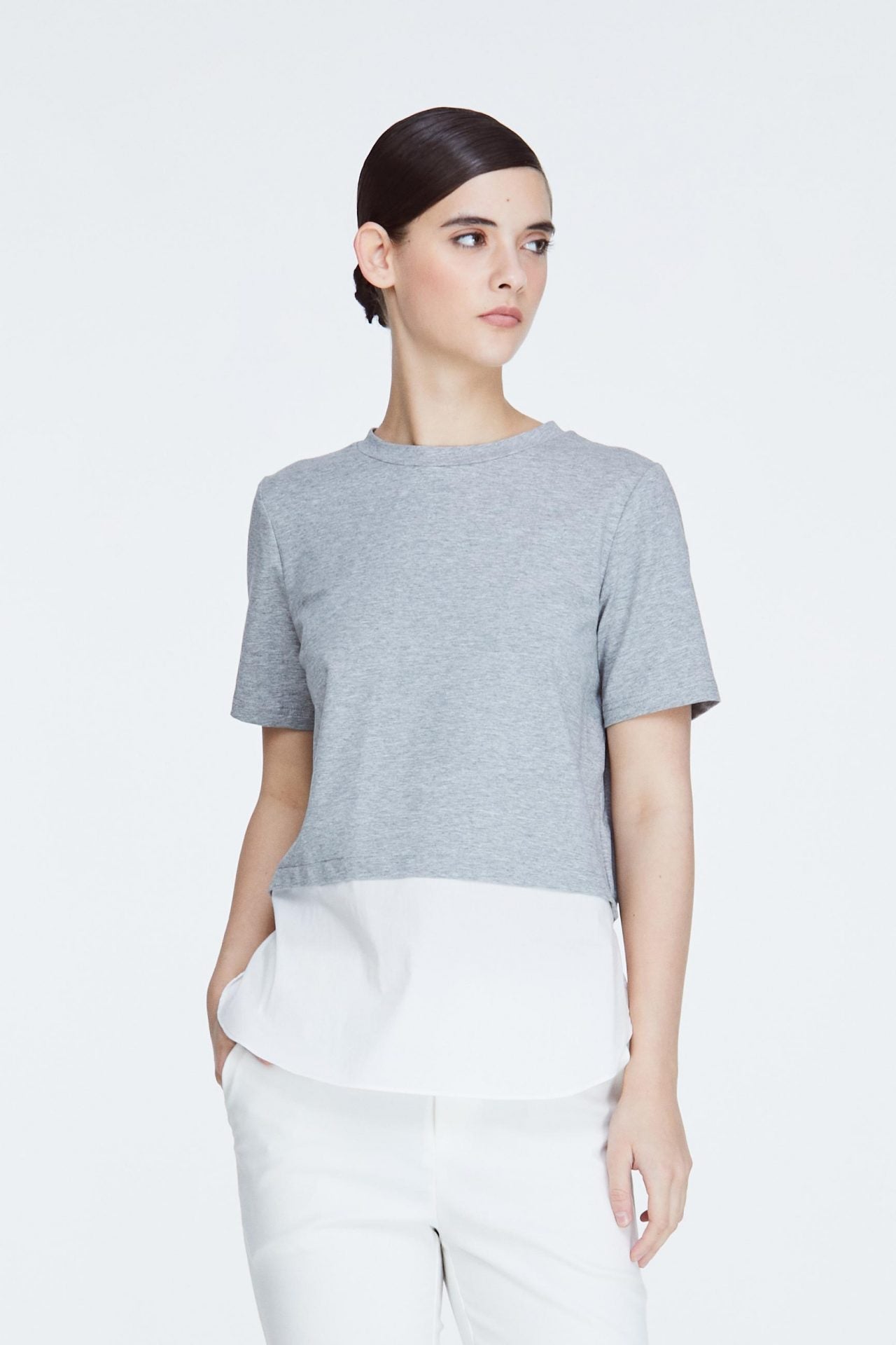 10936 LIGHT GREY CONTRAST TOP