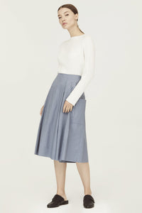 3117 COTTON CULOTTES GREY BLUE
