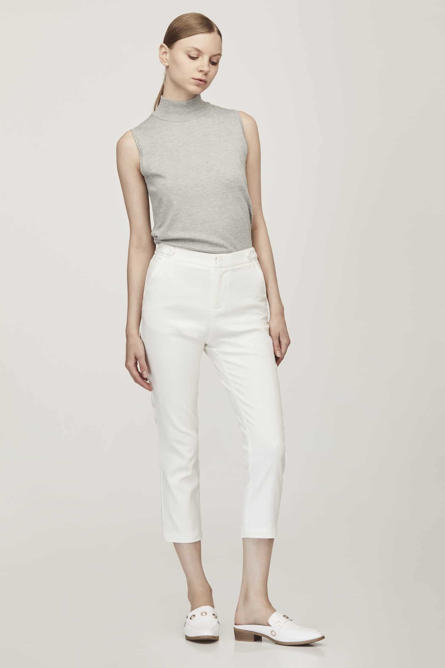 5490 cream pencil long pants
