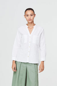 9026 CREAM BUTTON DOWN LONG SLEEVE BLOUSE