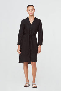 9027 BLACK WAIST TIE DRESS
