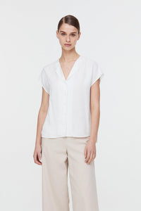 9039 CREAM V NECK TOP