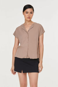 9039 KHAKI PRINTED WING MAGYAR BLOUSE