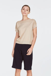 9087 knit magyar blouse beige