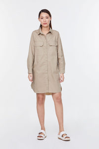 9116 KHAKI LONG SLEEVE DRESS