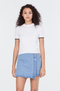 9187 CREAM CROPPED KNIT TOP