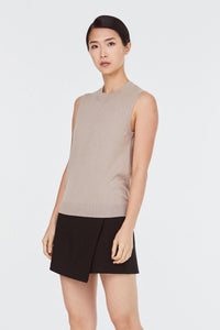9306 KHAKI HIGH NECK KNIT TOP