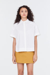 9308 CREAM DROPPED SHOULDER BOX BLOUSE