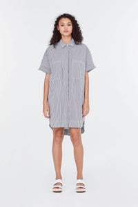 9310-BLACK-STRIPES-COLLARED-A-LINE-DRESS