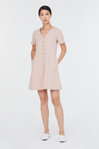 9382 BLUSH BUTTONDOWN FLARE DRESS