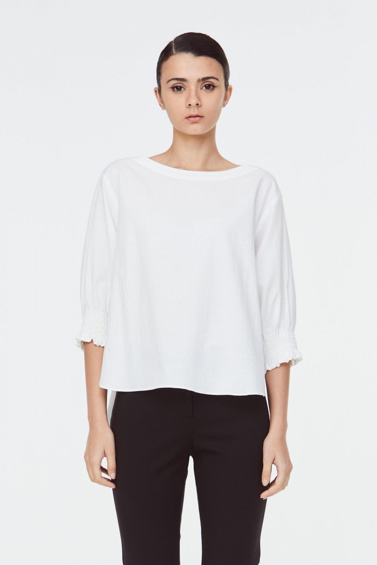 9445 Dropped Shoulder Blosue Cream