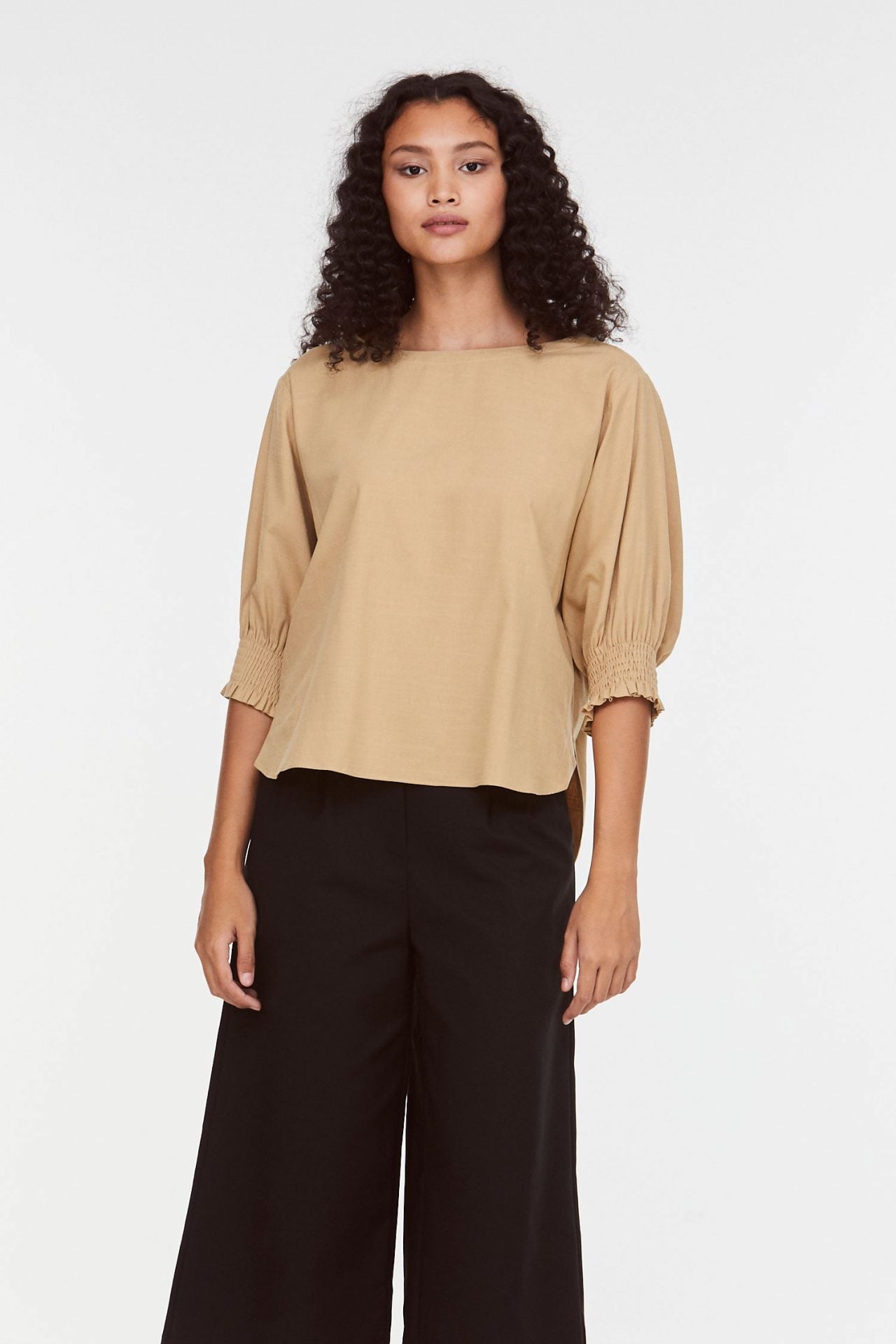 9445 Dropped Shoulder Blouse D.Beige