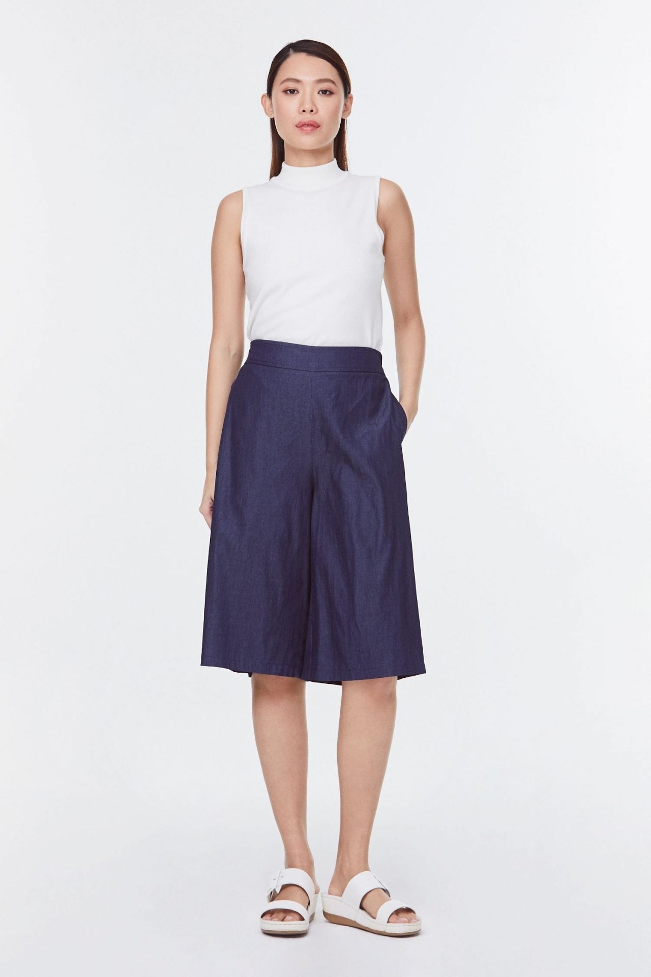 9494 deep denim culottes