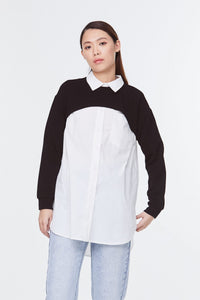 9497 BLACK LONG CROPPED OUTERWEAR