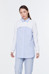 9497 WHITE LONG CROPPED OUTERWEAR