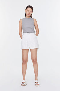 9508 CREAM DENIM SHORTS