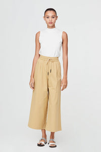 9541 khaki ribboned long culottes