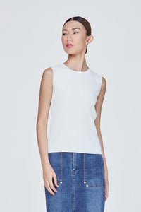 9635 CREAM SLEEVELESS KNIT