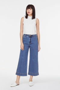 9671 Contrasting Cuff Jeans Denim Blue