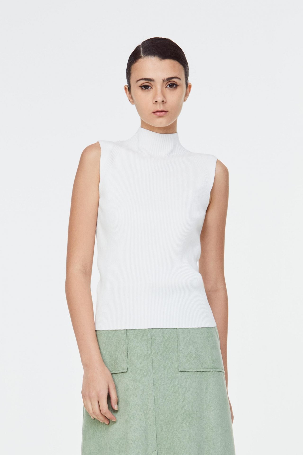 9703 Crew Tank Knit Cream