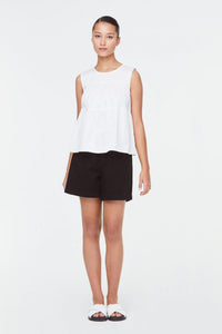 9713 Tiered Sleeveless Blouse Cream