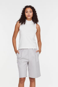 9872 CREAM HIGHNECK KNIT TANK TOP