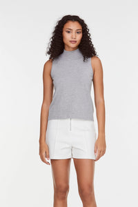 9872 LIGHT GREY HIGHNECK KNIT TANK TOP