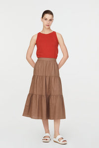 9881 BRIWN TIERED DRESS